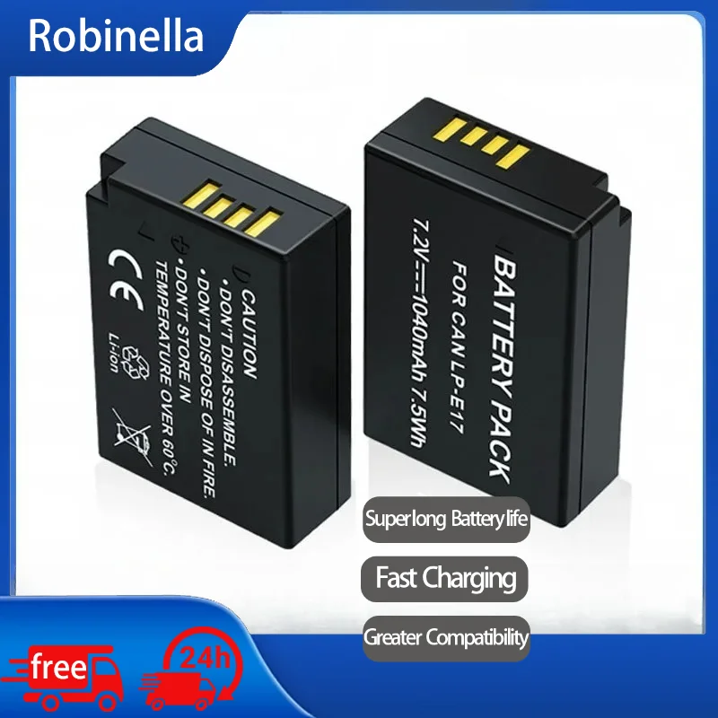 Replacement LP-E17 Battery 1040mAh Compatible for Canon EOS RP 200D 250D M5 M6 750D 800D T6i T6s Replacement battery