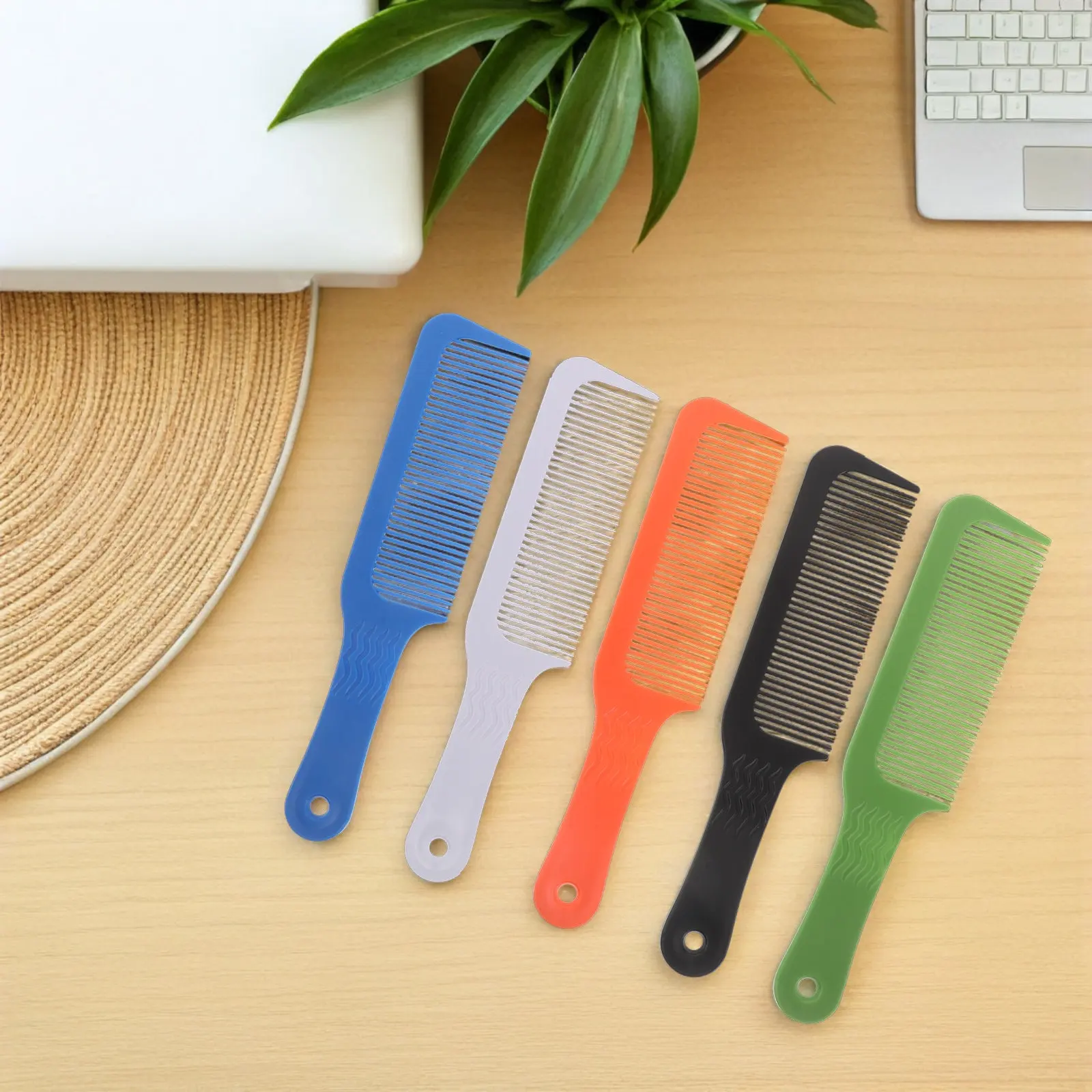 6Pcs Hair Cutting Comb Medium Spacing Professional Salon Barber Styling Tool ABS Antistatic Hairdresser Grooming Accessories Men view 2