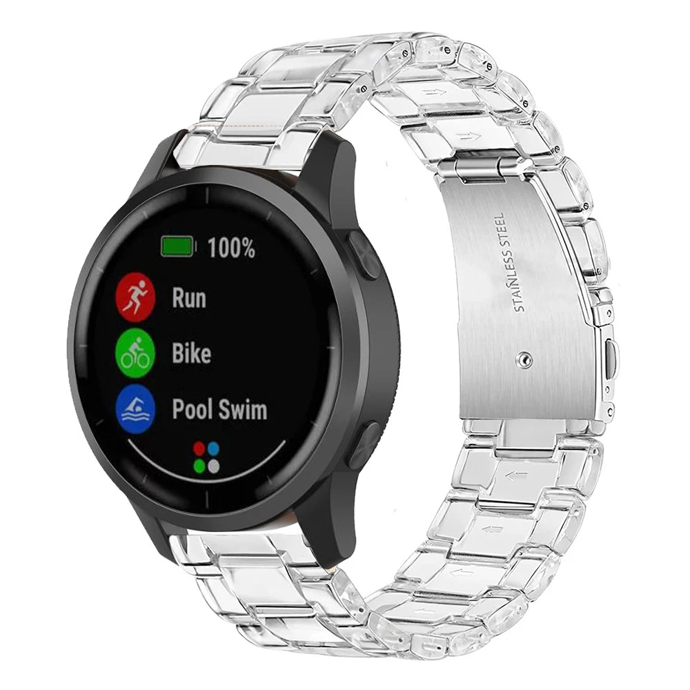 حزام شفاف لساعة Garmin Vivoactive 3 4 Venu 2 متر مربع سوار المعصم ل Garmin Forerunner 245 فيفوموف HR الفرقة سوار