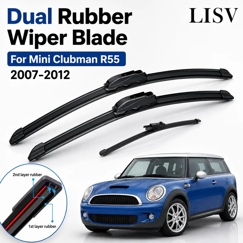 For Mini Clubman R55 2007-2012 2008 2009 2010 Wiper Blades Front&Rear Windshield Windscreen Window Brushes 18