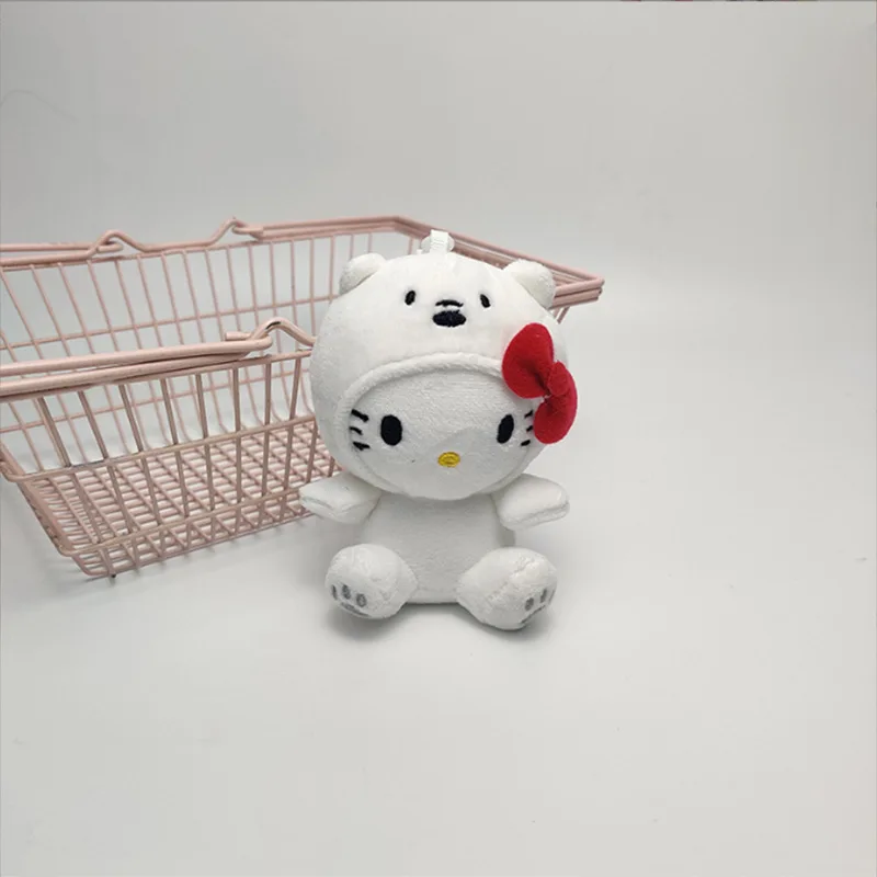 Sanrio Hello Kitty Kawaii Portachiavi Orso Orso bianco Anime Peluche Panda Simpatico peluche morbido Portachiavi con ciondolo Regali per bambini