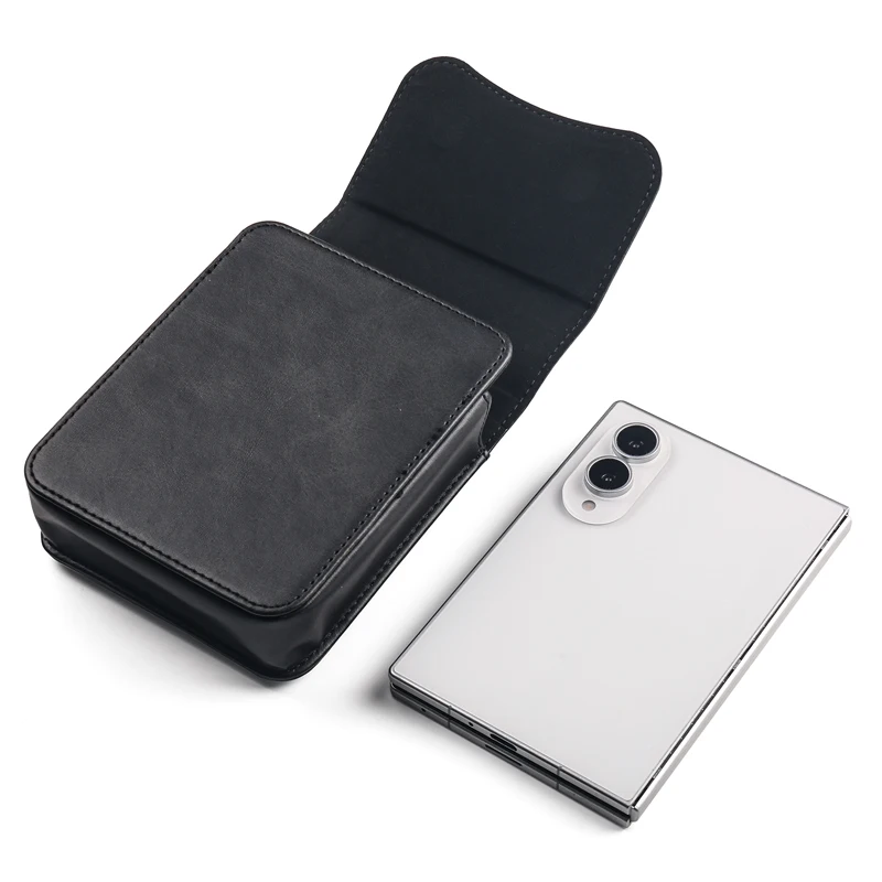 Uniwersalna torba na pas dla telefonów składanych, kompatybilna z Samsung Galaxy Z Fold 8 / 8Wide, iPhone Fold, HUAWEI Pura X Max, skórzane etui na telefon. — zdjęcie produktu 4
