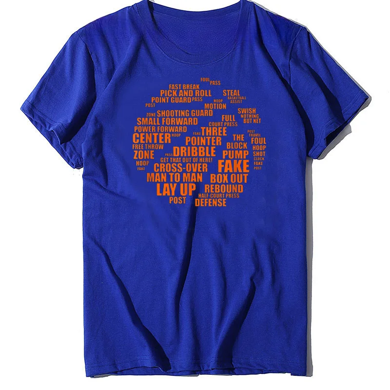 Basketball-Player Graphic Tee Tops Funny Short Sleeve Letters Printed Outfits Basketball Terms Motivational Word Cloud T-Shirt