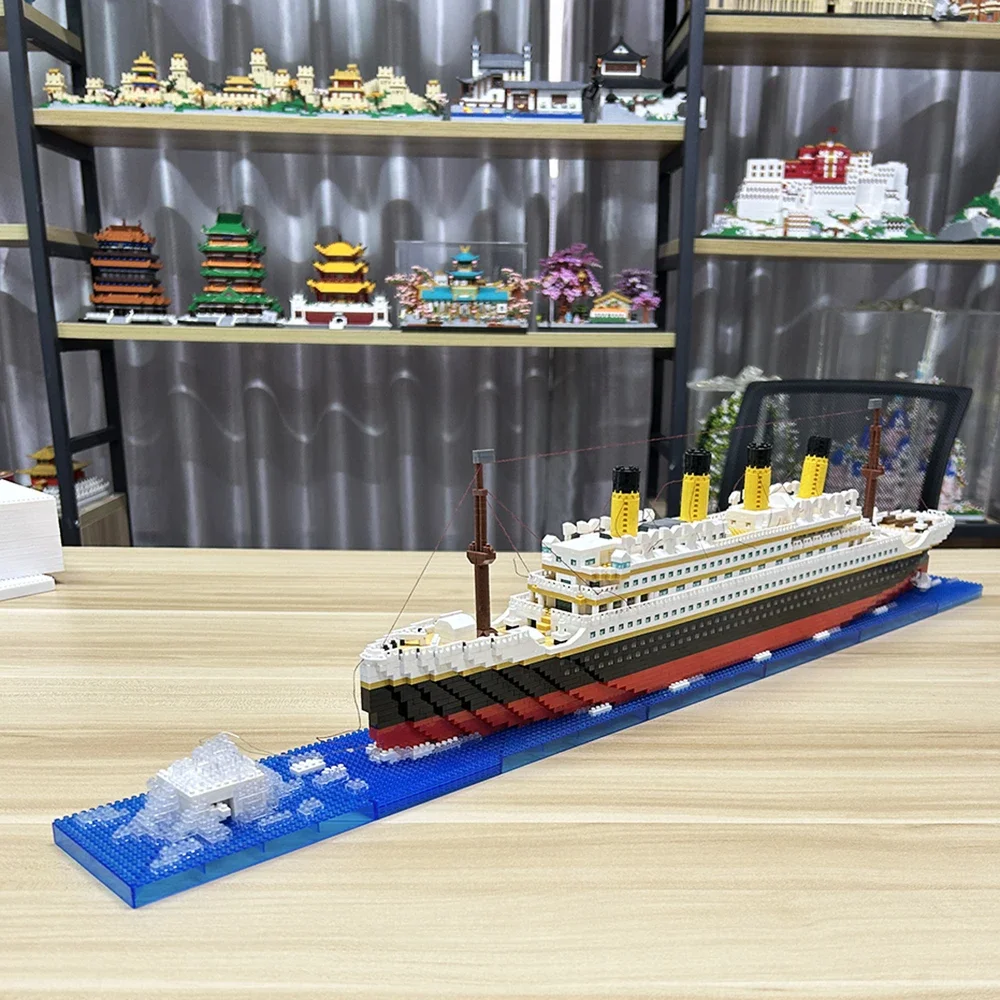 KNEW BUILT 6 Kinds Titanic Model Cruise Ship Building Block for Adult Micro Mini Brick Toy Perfect Gift Entertainment Decoration