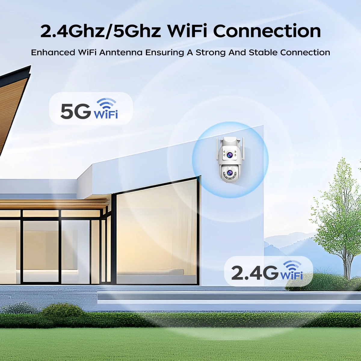 JOOAN 4K 8MP HD IP กล้อง 5G WiFi กลางแจ้ง Dual เลนส์ Dual Screen ป้องกันความปลอดภัย PTZ CAM AI ติดตามกล้องวงจรปิดการเฝ้าระวังวิดีโอ