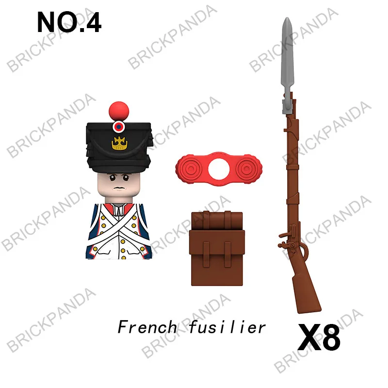 Military Army Weapons WW1 French Soldiers Cuirassier Figures Building Blocks WW2 French Dragoon Swords Gun Bricks Toys Gift Kids