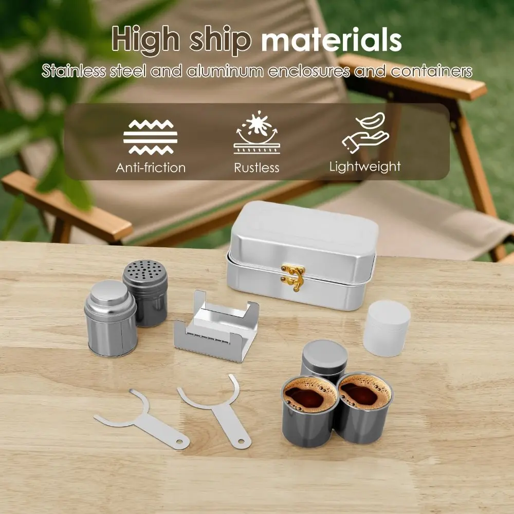 Coleccionistas extra raros reutilizables, juego de utensilios de cocina multiusos para café y acampada, portátil con tazas para olla de campamento