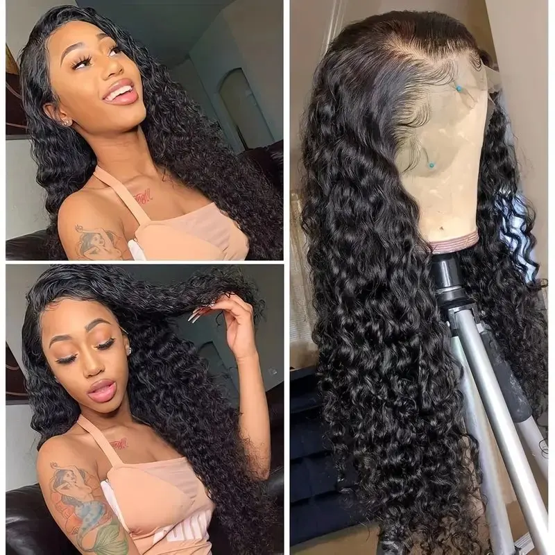 Rosabeauty Deep Wave HD Lace Front Human Hair Wigs 13x4 250% Density 5X5 Preplucked Ready To Go Curly Wig 8 40 Inch Nature Color