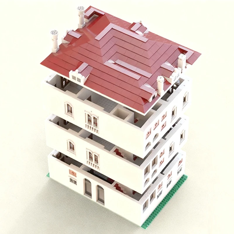 City Street View Model MOC Building Bricks Italy Historical Building Modular Technology Children Holiday Gifts Assemble Toy Suit