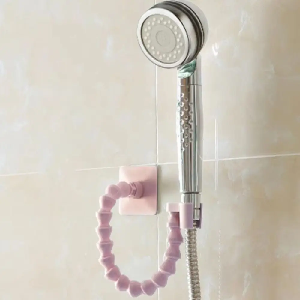 New Green/Pink Household Shower Head Holder Adjustable Flexible Wall Holder Multifunctional Wall Rack Toilet Paper Holder