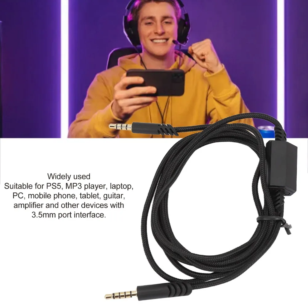 

with Silent Control Switch Gaming Headset Replacement Cable 6.6ft Sound Cable for for Logitech for ASTRO A10 A40 A40 TR