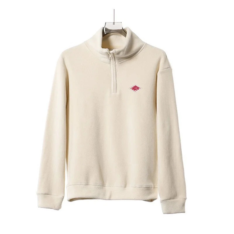 

Осенне-зимнее повседневное пальто с вышивкой для мужчин и женщин, водолазка с длинным рукавом и полумолнией, классическая элегантная толстовка с капюшоном, топы, спортивный костюм