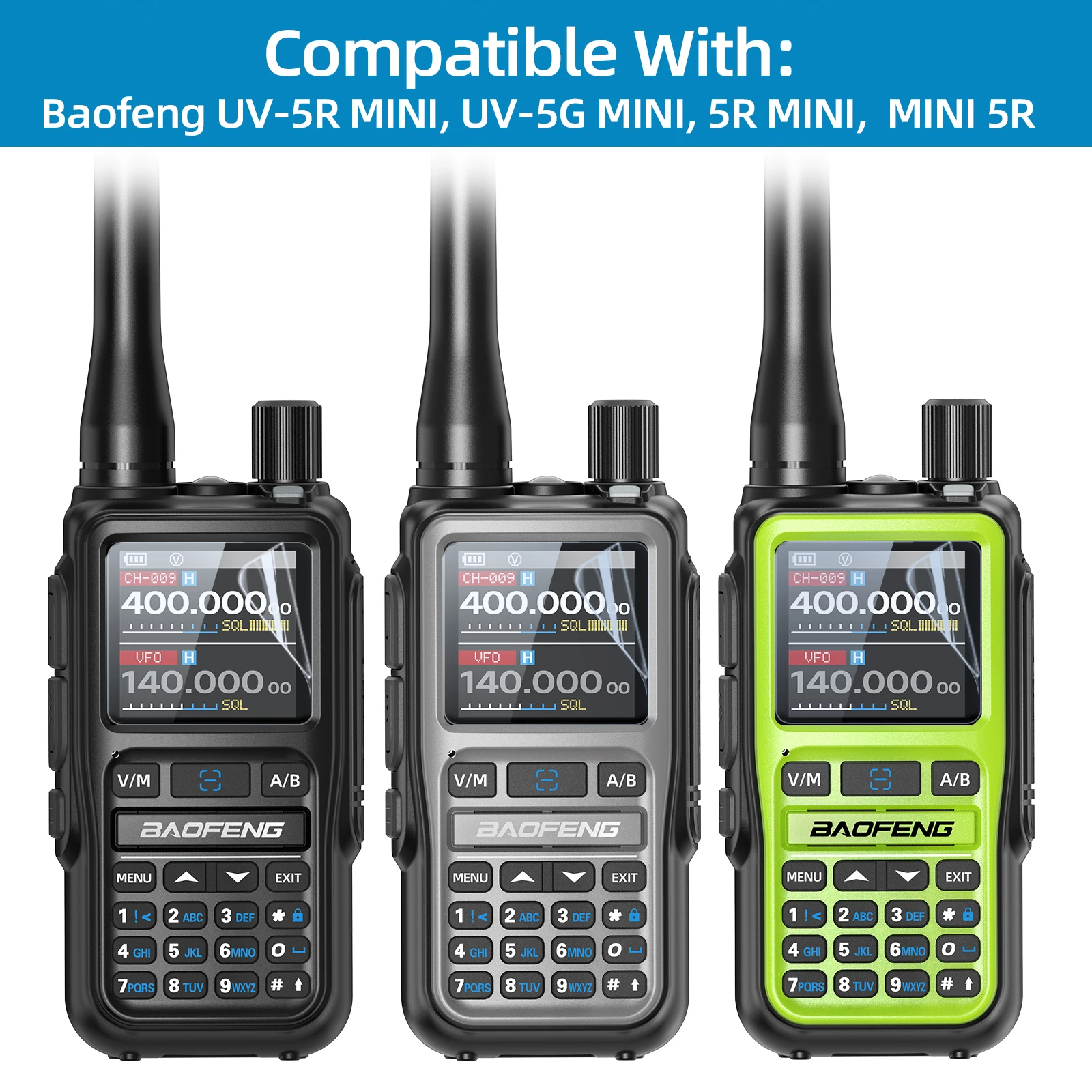 Baofeng UV-5R protector de pantalla antihuellas alta transparencia - imagen 3
