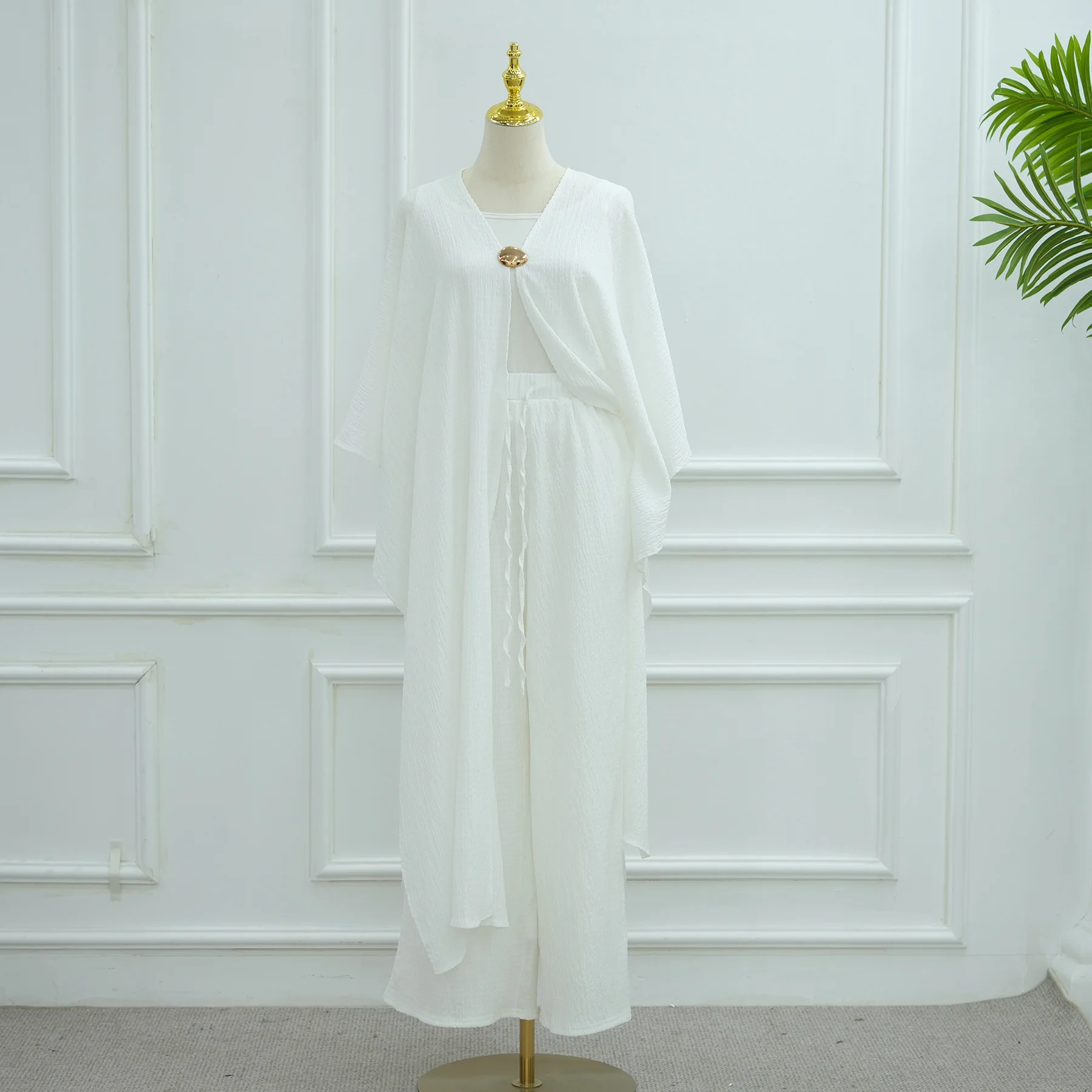 

Мусульманский ансамбль, скромное женское длинное пальто, брючный костюм, исламский Рамадан, Марокко, Дубай, мусульманское 2-компонентное повседневное кимоно, арабская одежда