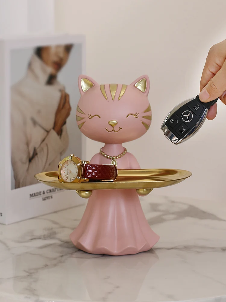 

Cat Store Cute Home Decorations Living Room Trinket Tray Creative Room Tabletop Light Luxury Wedding Gift