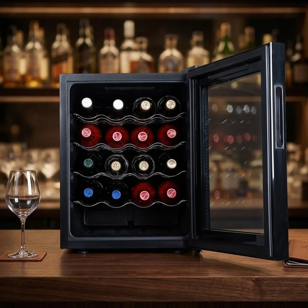 48L 51QT 20 Bottle Semiconductor Wine Cabinet Refrigerator Cooler 100V 240V for Home Restaurant Hotel Bar Use