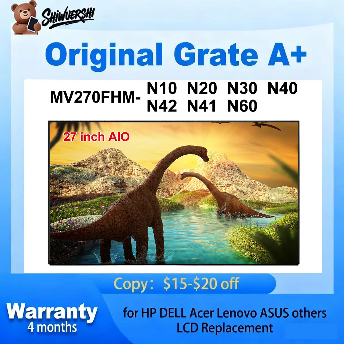 

Оригинальный новый 27-дюймовый ЖК-экран AIO, 30 контактов, замена MV270FHM N42 N10 N20 N30 N40 N41 N60