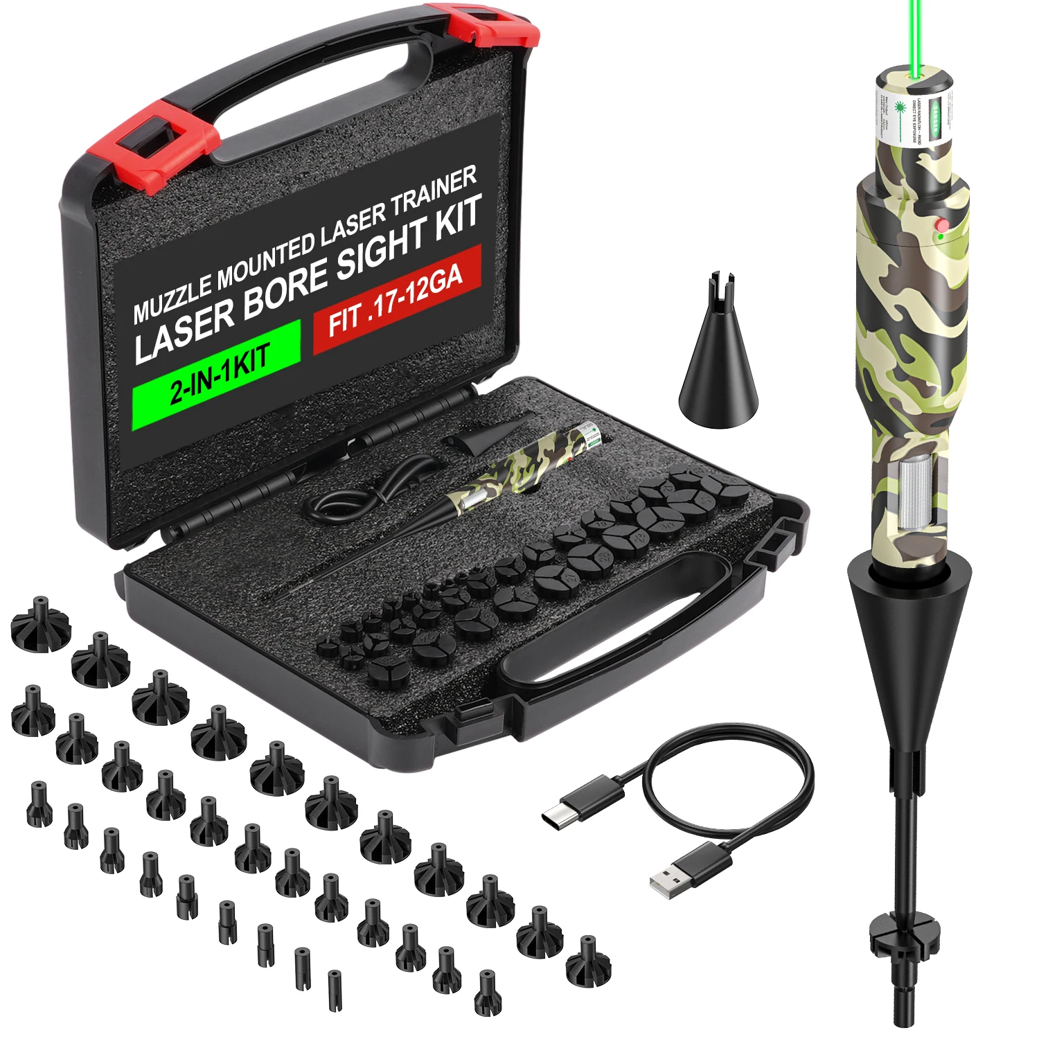1390 Tactical Green Light Training Calibration Dual purpose Kit, compatible with all calibers