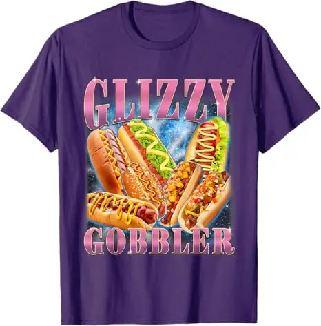 Funny Glizzy Gobbler Meme Hilarious Hot Dog Glizzy Lovers T-Shirt Foodie Humor Y2k Saying Tee Novelty Gift Short Sleeve Blouses