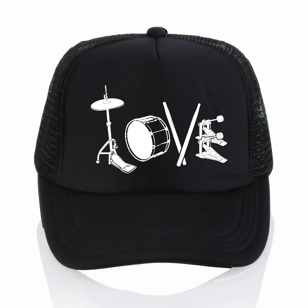 

love Drum Kit Accessory print breathable baseball cap fashion Harajuku Casual Funny caps summer adjustable trucker hat sun hat