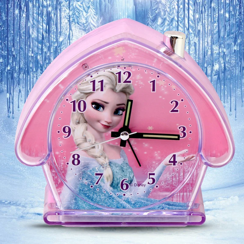 Disney Frozen Anna Elsa Cute Simple Creative Princess Snow White Minnie Children\'s Cartoon Alarm Clock Home Decor Table Clock