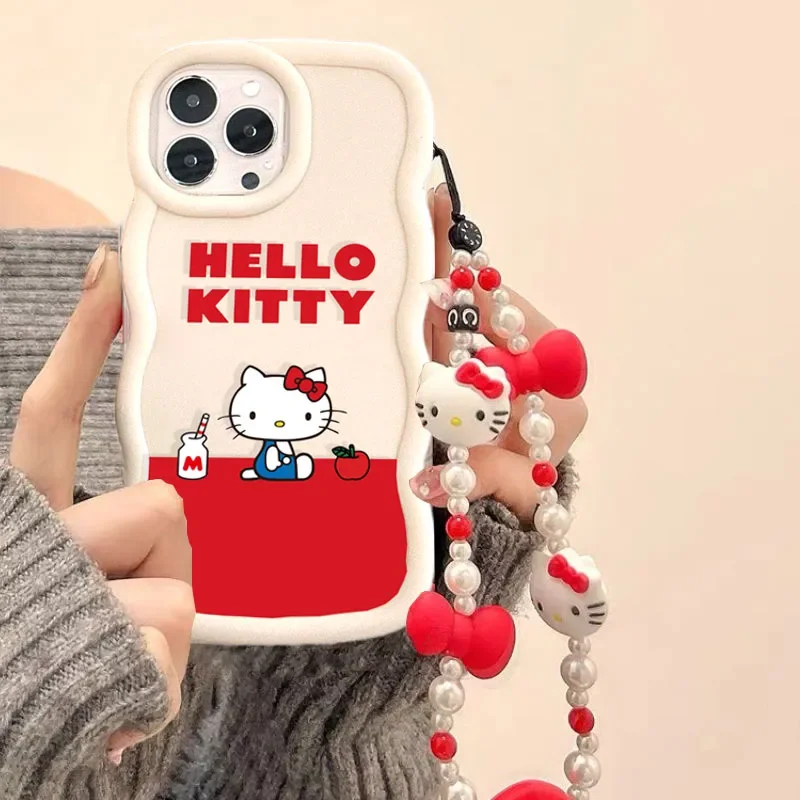 Hello Kitty Bracelet Chain CaseFor Samsung Galaxy S25 S24 S23 Ultra Plus S20 FE A55 A54 A36 A35 A34 A17 A07 A16 A15 A06 A05 A05S