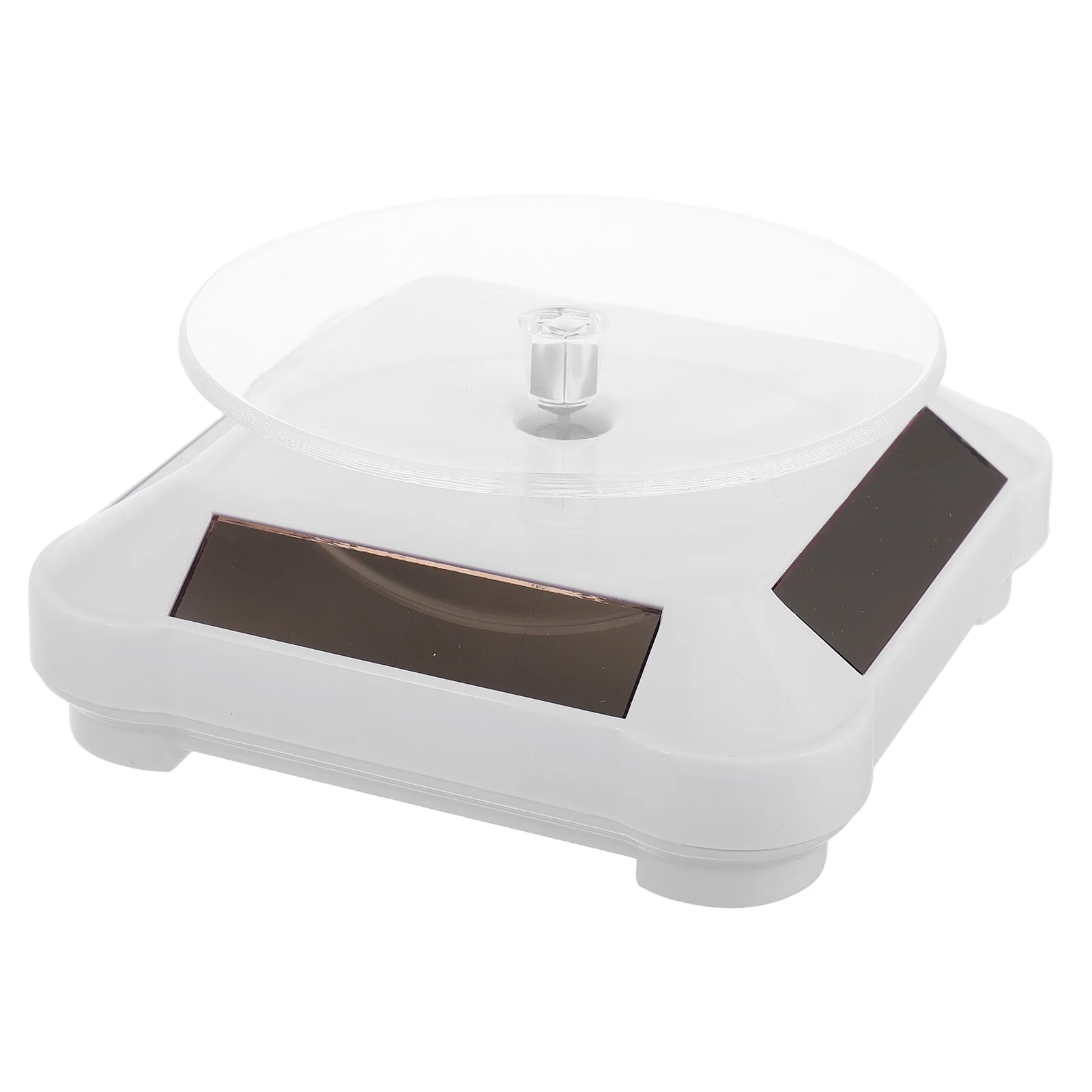 

Solar Powered Jewelry Display Turntable Rotating Base Motorized Automatic Rotation Platform For Store Exhibition Home Use Abs