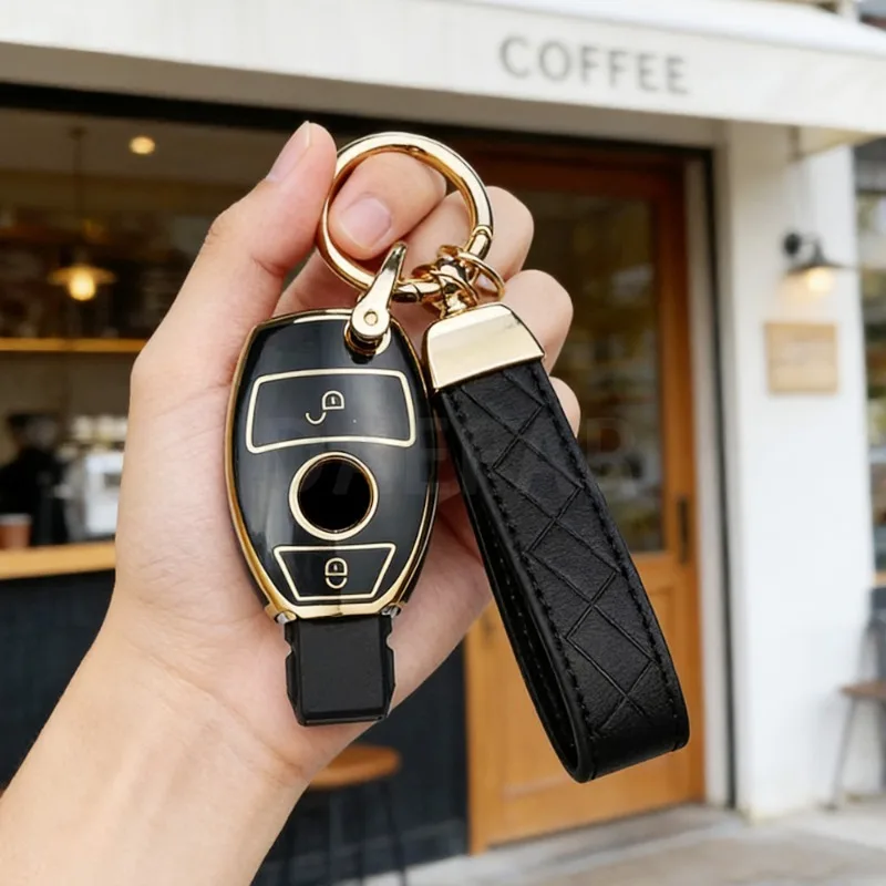 

Car Key Case Cover for Mercedes Benz A B C S Class AMG GLA CLA GLC W176 W221 W204 W205 Shell Fob Key Bag Accessories Keychain
