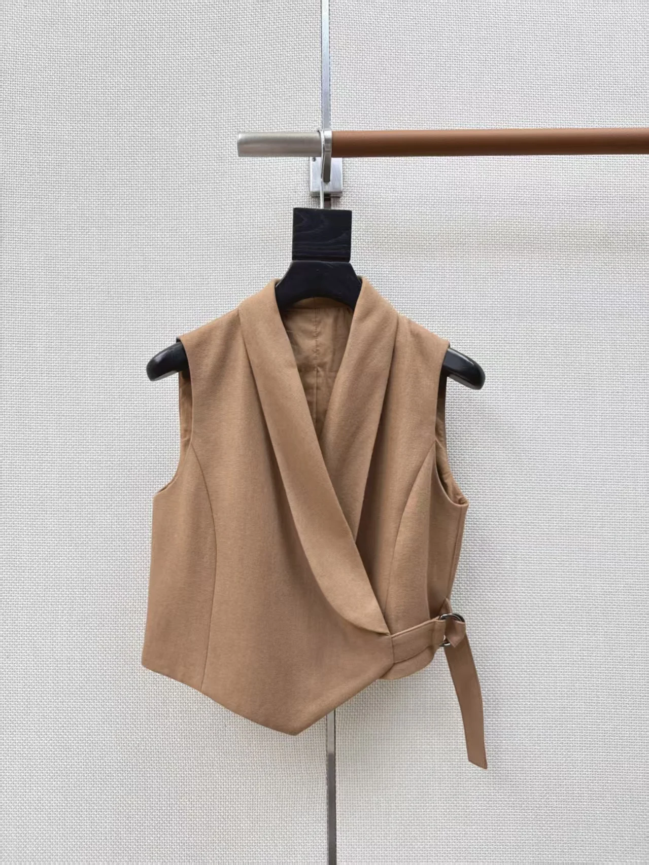 New elegant Italian style vintage style heavyweight diagonal short vest suit for women, layered vest