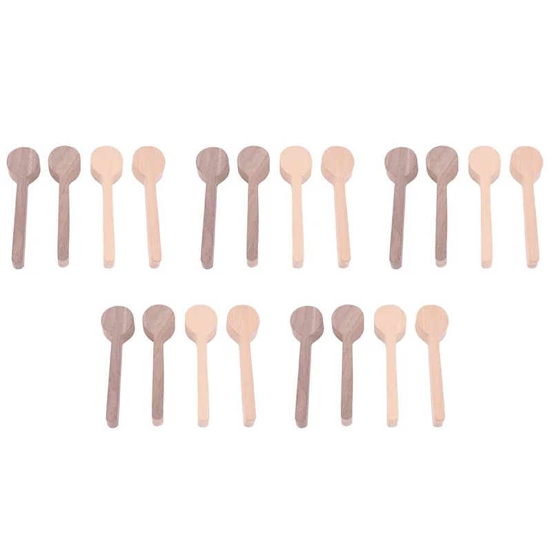 A77I Wood Carving Spoon Blank Beech And Walnut Wood Unfinished Wooden Craft Whittling Kit For Whittler Starter (20Pcs)
