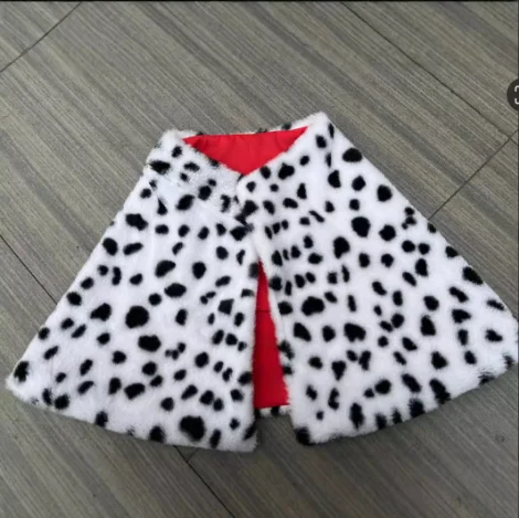 Feminino Cruella Deville Figurinhas, Cachecol, Luvas e Suporte para Cosplay, Festa de Halloween, Cachorro Manchado, Estampa de Leopardo, Anos 1920