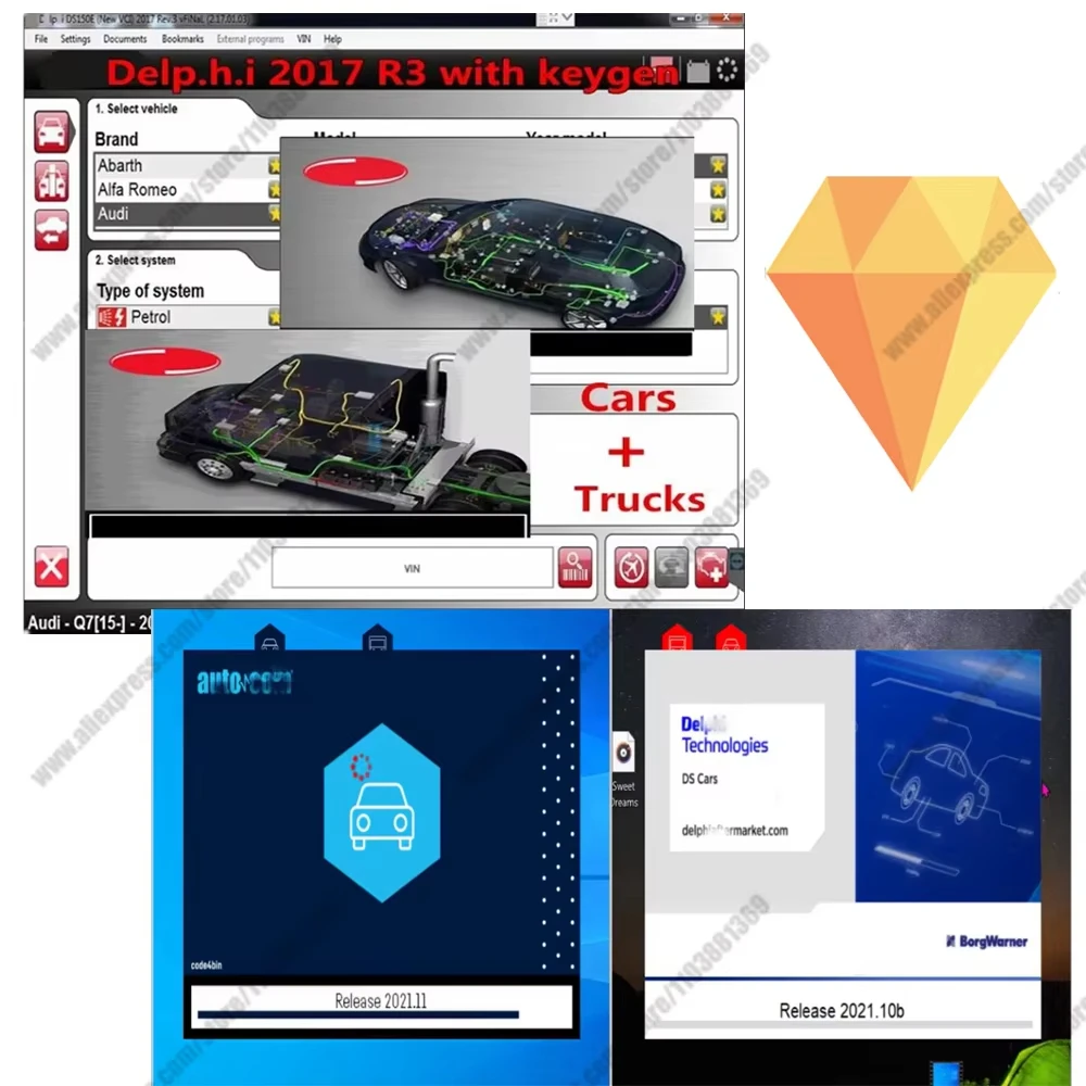 Herramientas de diagnóstico de coche y camión, dispositivo con Keygen Delphis 2021,11 R3 VD Ds Tcs 2017, 2021.10b Delphis, noved