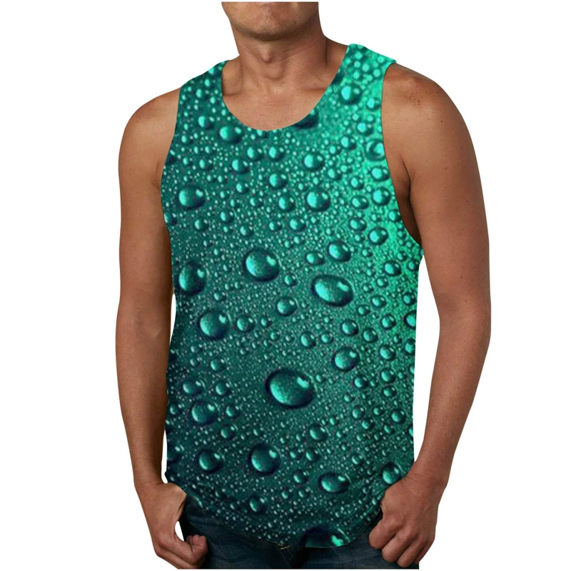 

Men's Tank Tops Water Drop 3D Vest Men Summer Fashion Casual Sleeveless Vest Hip Hop Harajuku Streetwear Cool Tops Men Clothing