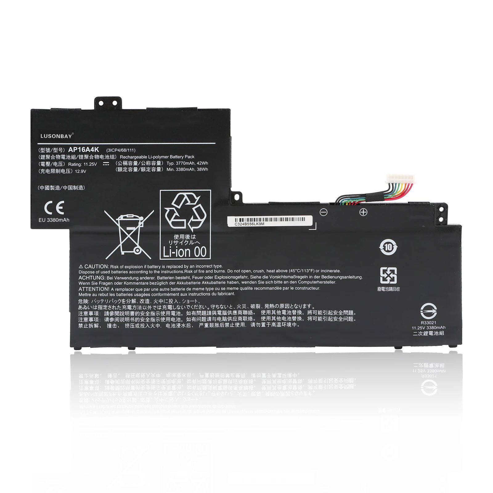 

LUSONBAY AP16A4K Laptop Battery For Acer Swift 1 SF113-31 N17P2 N16Q9 KT.00304.003 11.25V 42WH 3770mAh