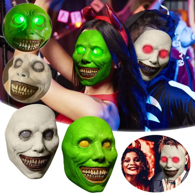 5/3/1pcs Horror The Exorcist Smiling Face Demon Mask Cosplay Evil Creepy Ghost Skull Plastic Masks Halloween Carnival Party Cost