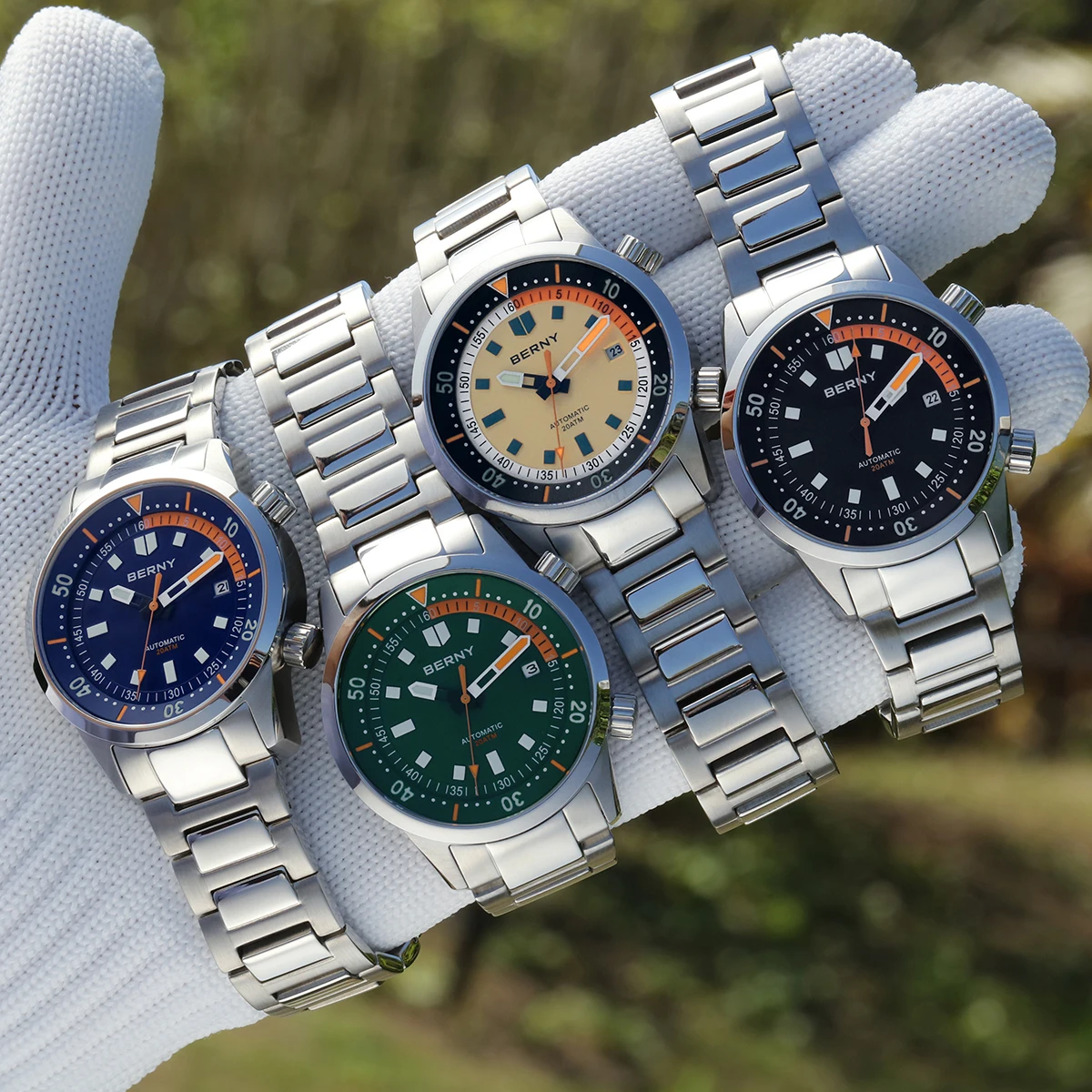 Berny Uomo Dive Orologi 200M Impermeabile Super Luminoso Automatico