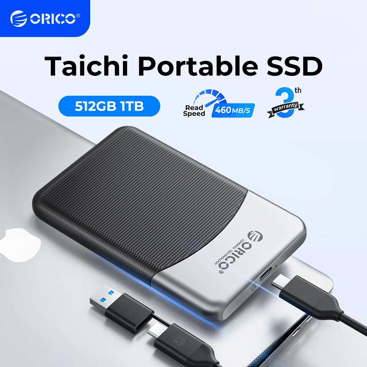 ORICO Taichi Portable SSD 500MB/S 2.5 inch External Solid State Drive USB 3.2 Gen1 Type- C PSSD for HUAWEI MateBook Laptop