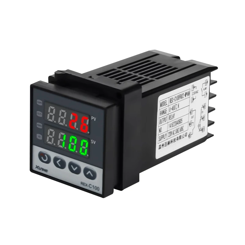 REX-C100 Digital Intelligent Temperature Controller with Light Emitting Diode Display 220V AC 48x48 Touch Screen Fully Automatic