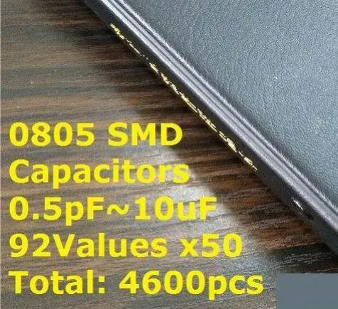 0805 SMD SMT Chip Capacitor Sample book  Assorted Kit  92valuesx50pcs=4600pcs (0.5pF to 10uF)