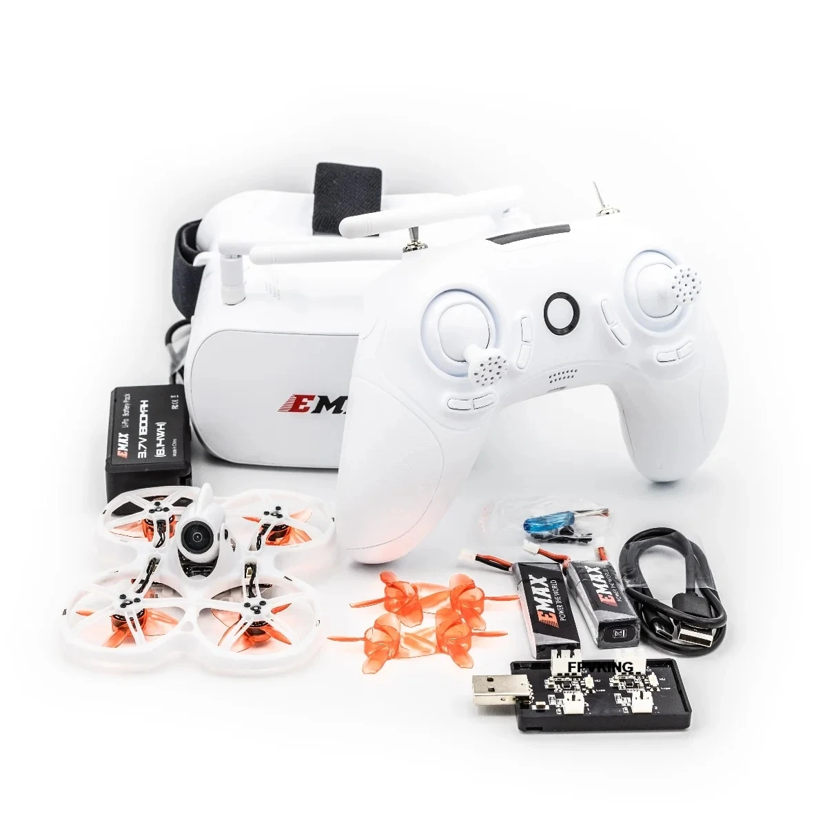 Emax Tinyhawk II 2 Micro Brushless 75mm FPV Drone RTF Bundle Transmitter Goggles F4 AIO FC 0802 Motor 5.8ghz FPV System