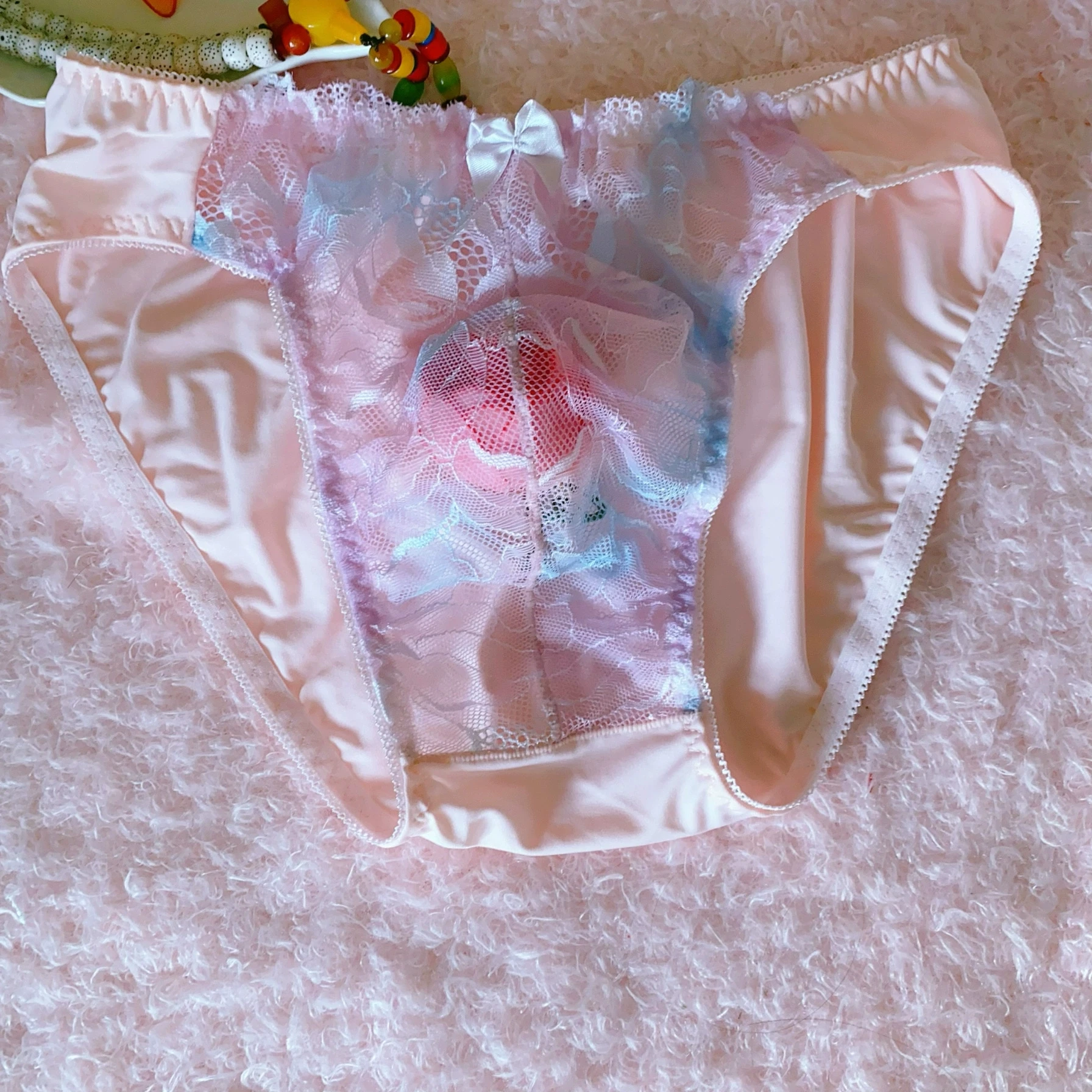 Slip rosa con design in pizzo dolce da uomo BF regalo Sissy LGBQ Live Show Private FKK Party Costumi di danza Mutandine