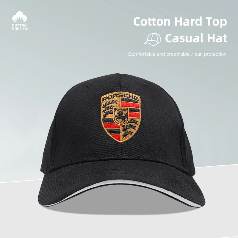 Logo na samochód haftowana czapka z daszkiem czapka z daszkiem typu snapback regulowane czapki typu casual dla 918 Taycan Panamera Cayenne Boxster Cayman