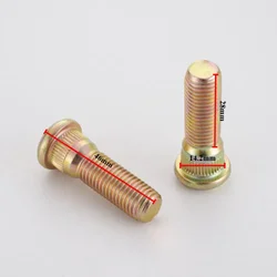 20pcs Wheel Lug Studs Hub Spline Bolts for M12x1.5 Knurled OD 14.2mm Length 46mm