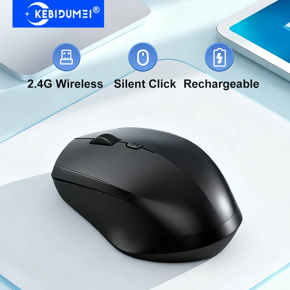 2.4G Wireless Mouse Rechargeable Mouse Gaming Mouse 1600DPI Office Silent Click Mice Optical Mouse For PC Laptop Windows Mac OS