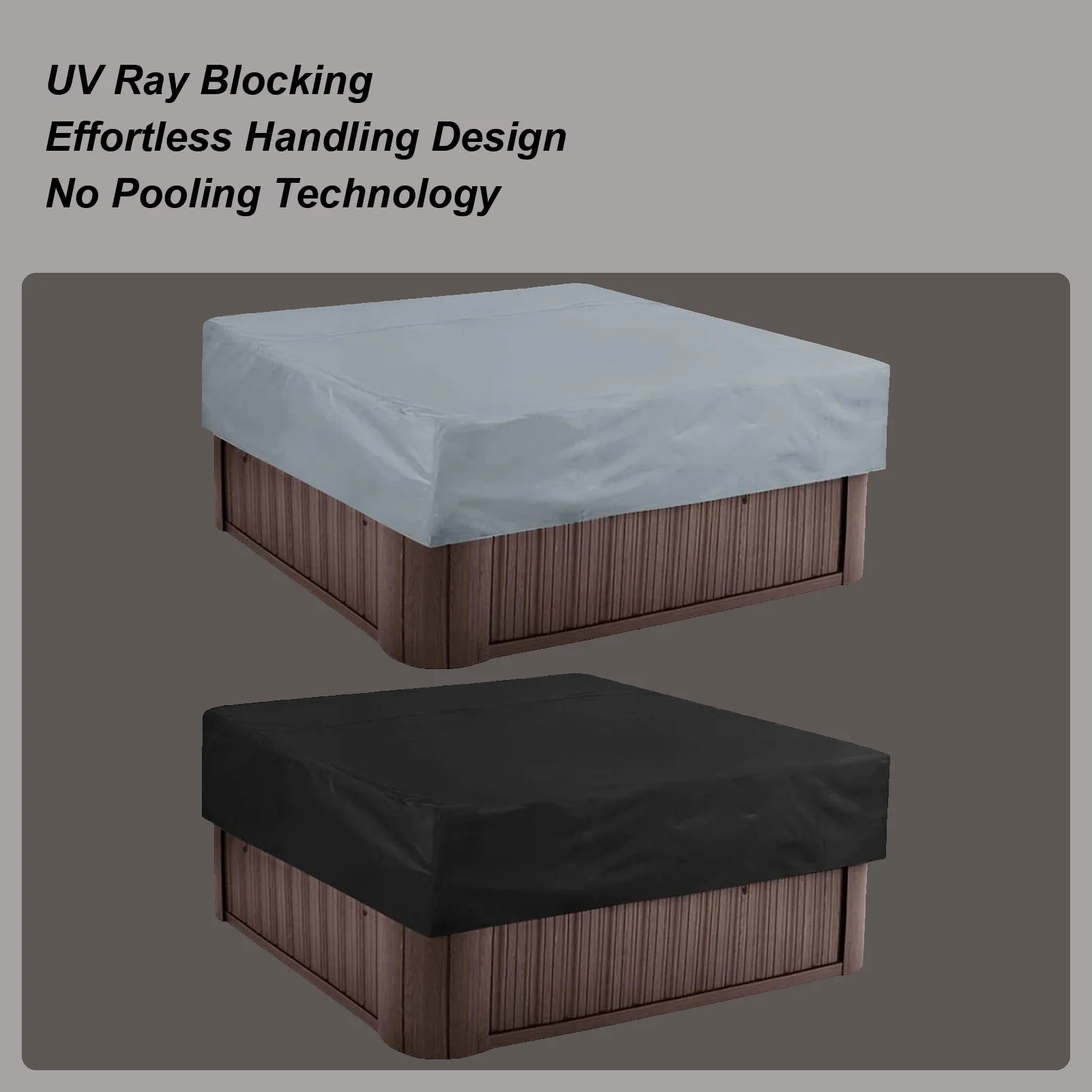 

Hot Tub Cover Replacement Waterproof UV Protection Sealing Spa Cover Caps For Outdoor Garden Backyard Deck Poolside Residential