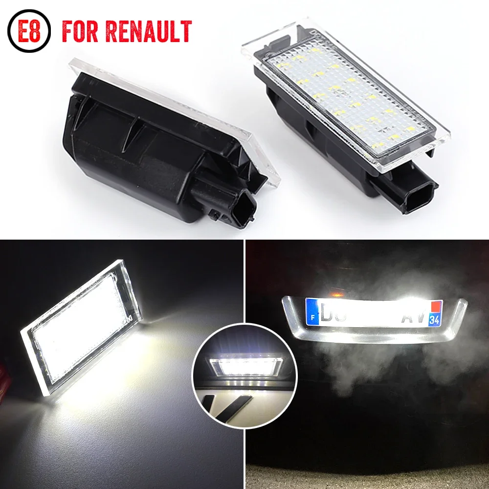 2pcs LED Number Plate Light For Renault Clio Laguna 2 Megane 3 Twingo Master Vel Satis Wind Trafic Twizy License Plate Light