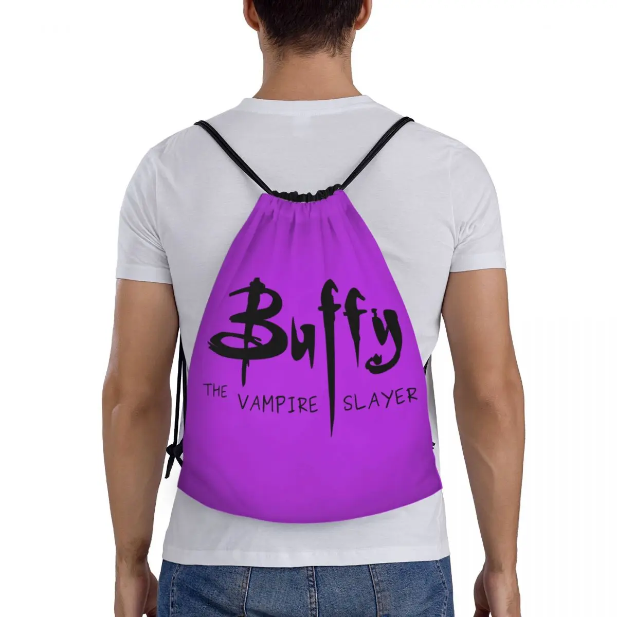 Custom Buffy The Vampire Slayer Drawstring Backpack Bags Men Women Lightweight TV Show Gym Sports Sackpack Sacks for Traveling