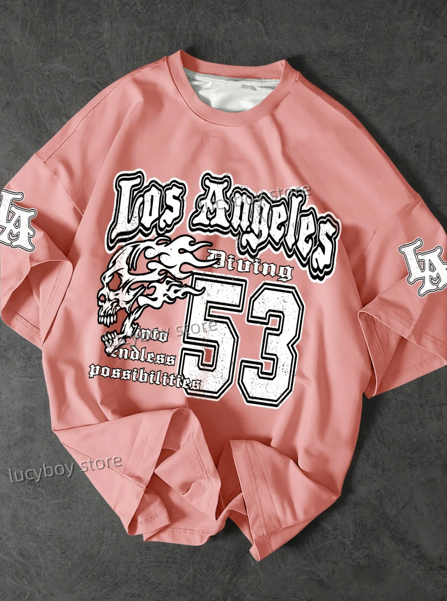 summer Man Short Sleeves Sport  Baseball Jerseys Number 53 Los Angeles Print Mens T-Shirt   Oversize 6colors Tees Men Clothes