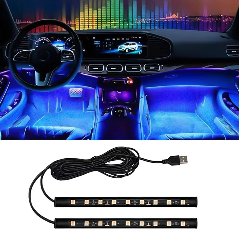 

USB Powered Car LED Footwell Light With 18 LEDs For Ambient Interior Lighting In Single Color Accessories