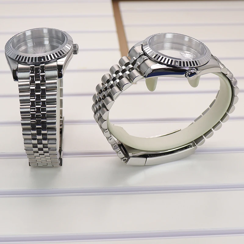 Fenya 36mm 40mm Geriffeltes Gebogenes Herren-Uhrengehäuse 5-Gliediges Armband Saphirglas für Datejust Seiko NH35 NH36 4R36 8215 Uhrwerk 28,5mm Zifferblatt – Detail 7